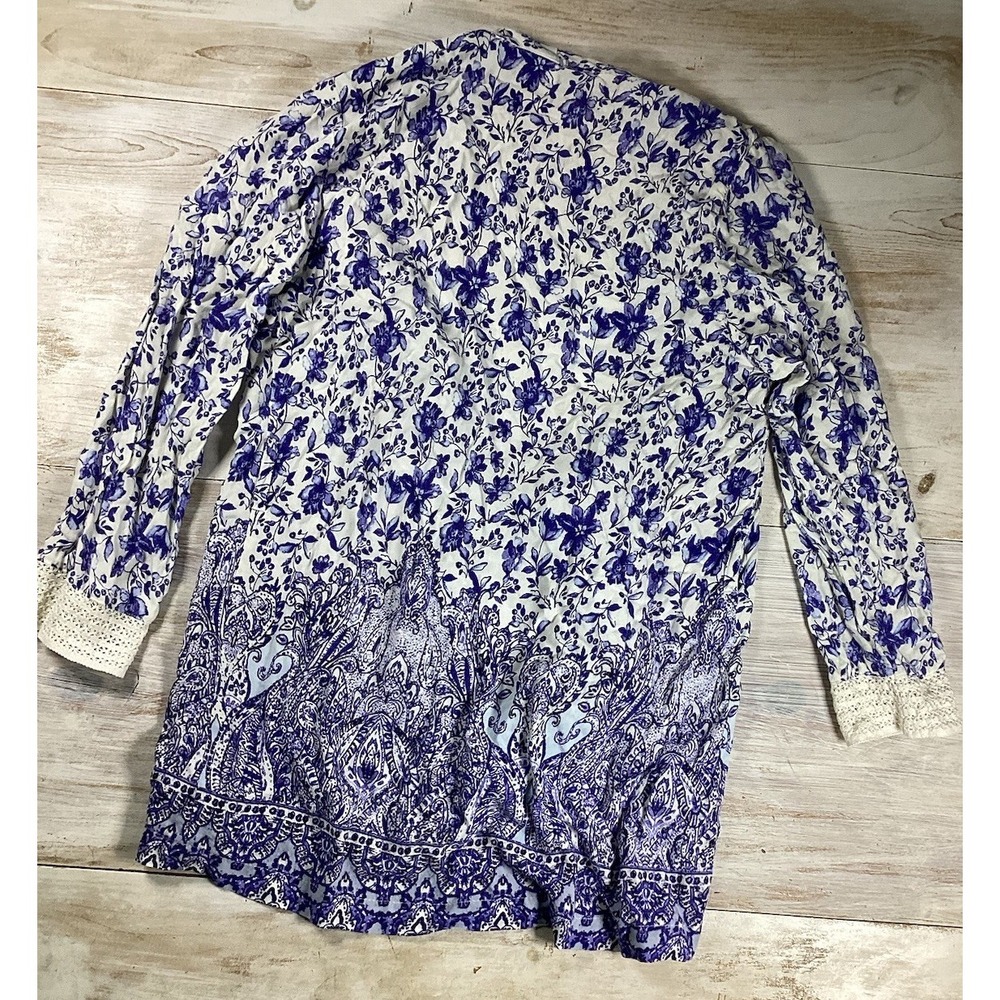 3-Piece Pajama Set Blue And White Floral Women's‎ Medium Blue Willow - Picture 6 of 16
